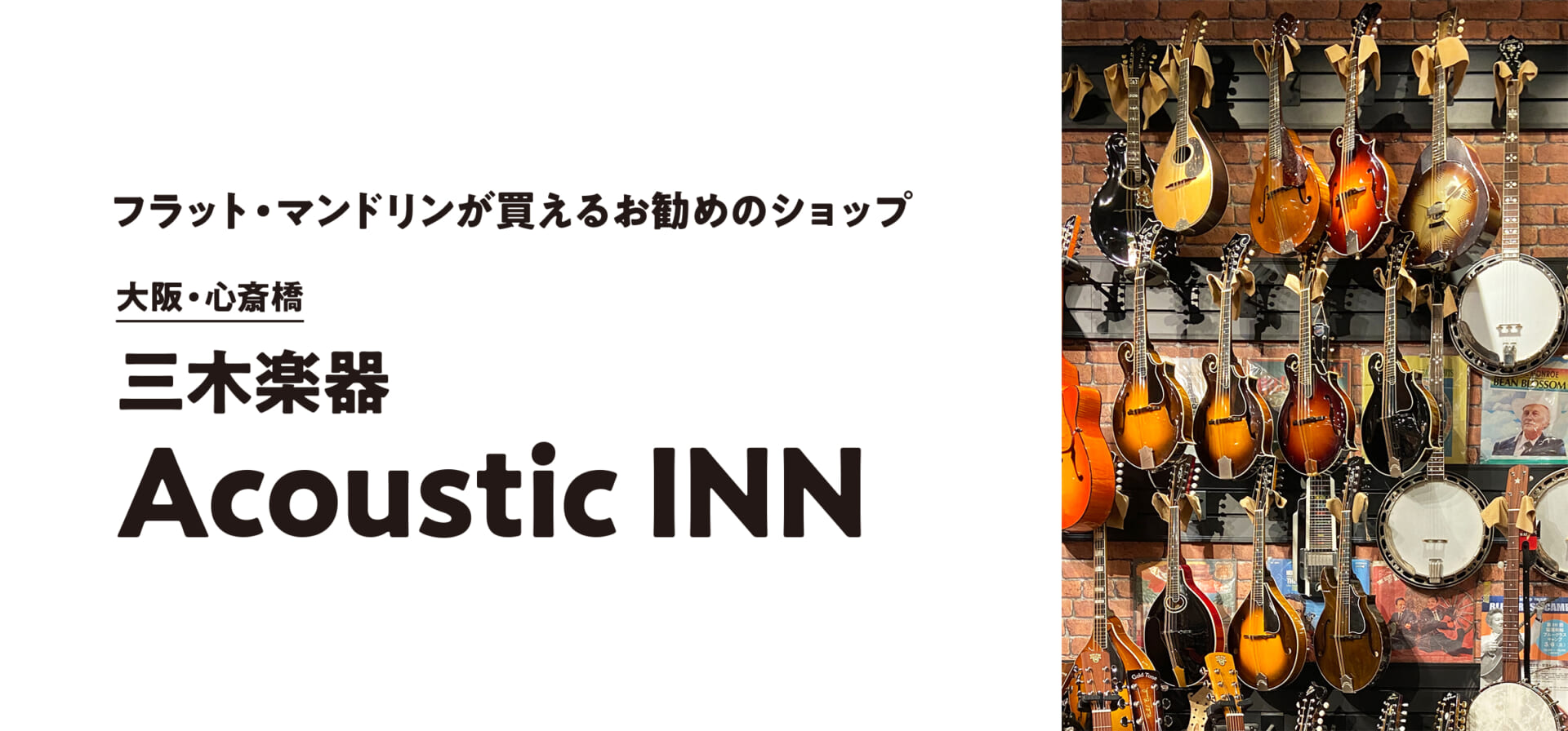 フラット・マンドリンが買えるお勧めのショップ【三木楽器Acoustic INN】