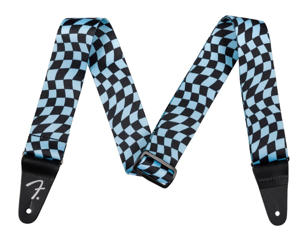 Wavy Checkerboard Polyester Strap/Blue