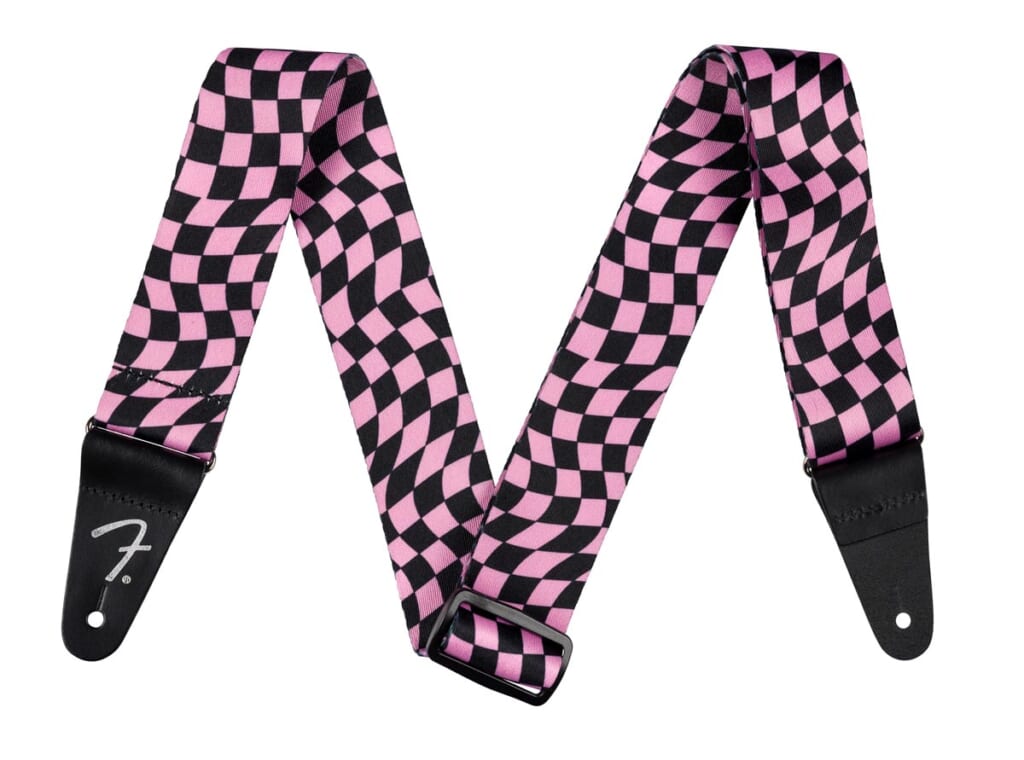 Wavy Checkerboard Polyester Strap/Pink