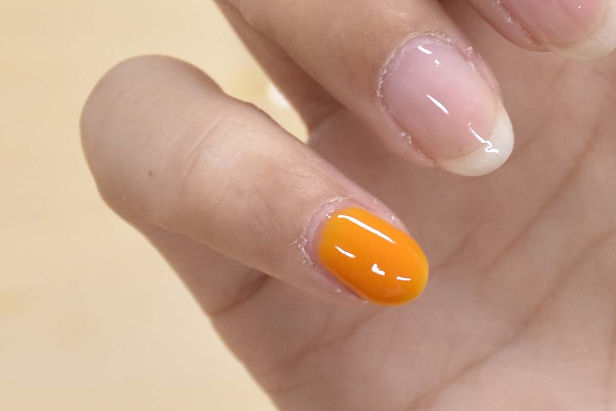 カラージェルを乗せた後の様子